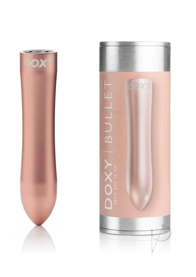 Doxy Vibrators Doxy Bullet Rechargeable Aluminum Vibrator Pink Gold