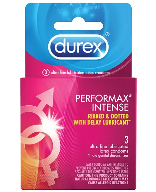 Durex Durex Performax Intense Ribbed and Dotted Lubricated Latex Condoms 3Pack Male Sex Toys