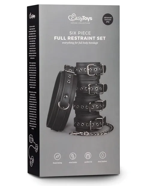Easy Toys Fetish Set wCollar Ankle Wrist Cuffs Black Easy Toys Couples