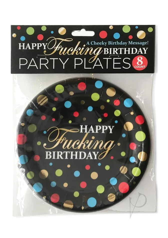 Enhancers Candyprints Party Happy Fn Birthday Plates 8 per Pack Multicolor