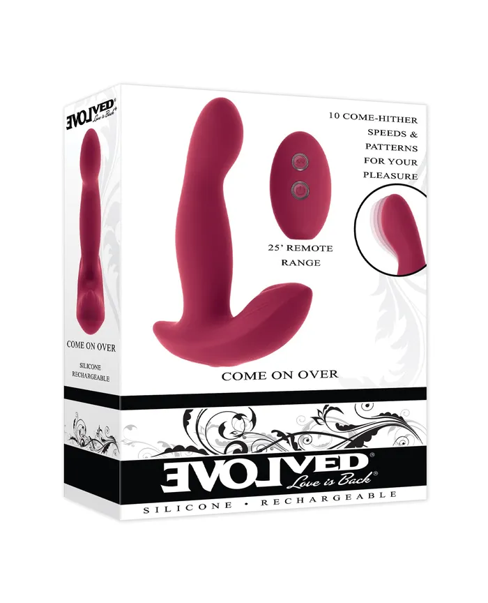 Evolved Female Sex Toys Come on Over Rechargeable Silicone Dual Vibrator with Remote Control Red Evolved Female Sex Toys Come on Over Rechargeable Silicone Dual Vibrator with Remote Control Red