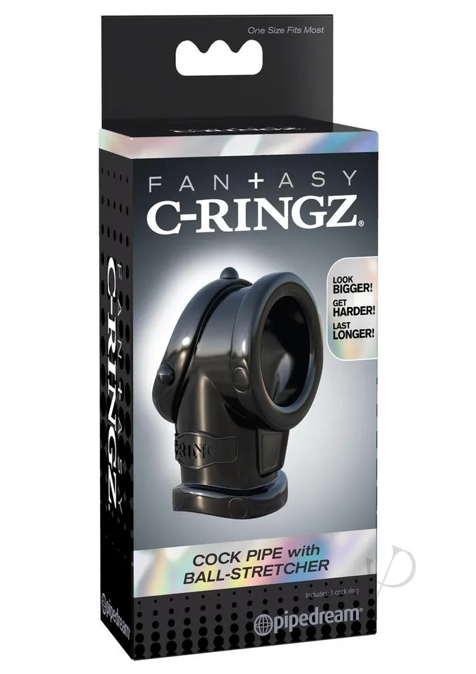 Fantasy C Ringz Fantasy CRingz Pipe Cock Ring with BallStretcher Black Male Sex Toys Fantasy C Ringz Fantasy CRingz Pipe Cock Ring with BallStretcher Black Male Sex Toys
