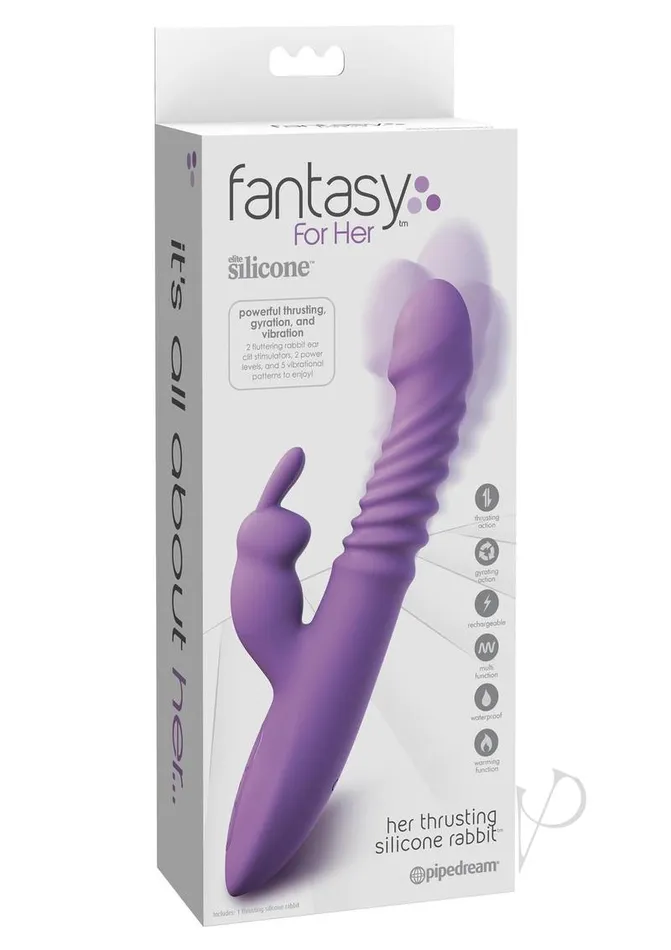 Fantasy For Her Vibrators Fantasy For Her Thrusting Silicone Rabbit Vibrator Purple