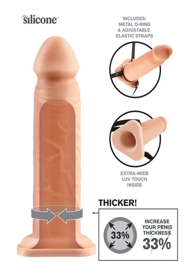Fantasy XTensions Silicone Performance Hollow Extension 8in Vanilla Fantasy X Tensions Male Sex Toys