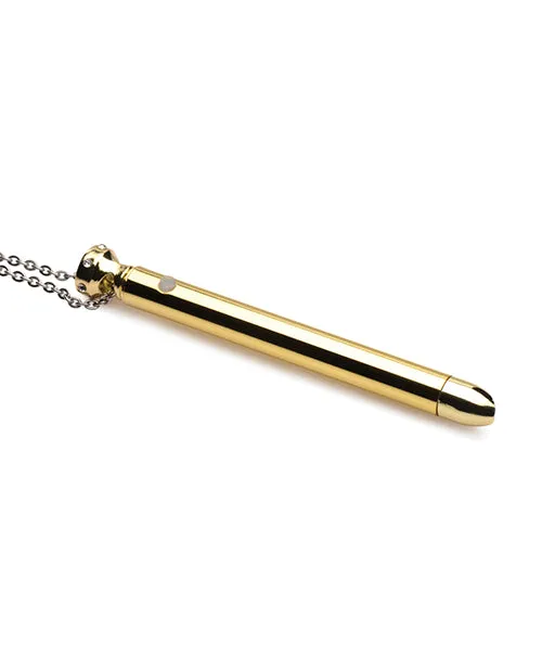 Female Sex Toys Charmed Charmed Rechargeable Stainless Steel 7X Vibrating Necklace Gold