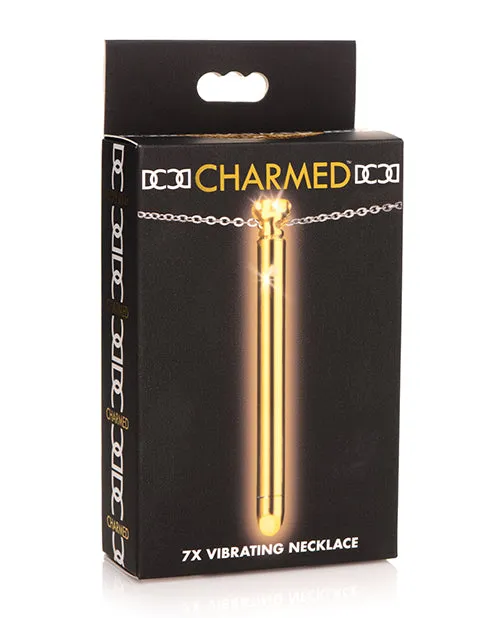 Female Sex Toys Charmed Charmed Rechargeable Stainless Steel 7X Vibrating Necklace Gold