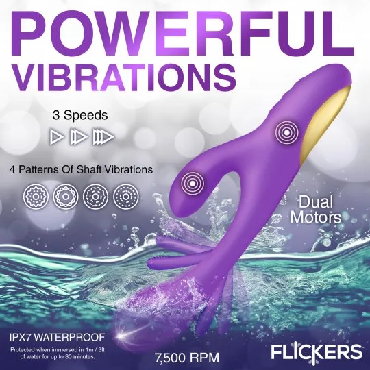Female Sex Toys INMI Tri Flick Silicone Flicking Rabbit Vibrator