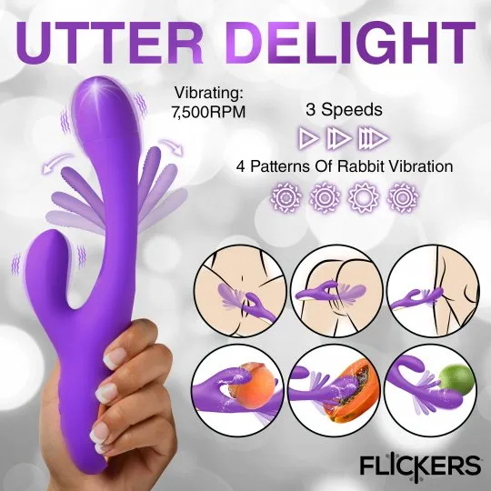 Female Sex Toys INMI Tri Flick Silicone Flicking Rabbit Vibrator