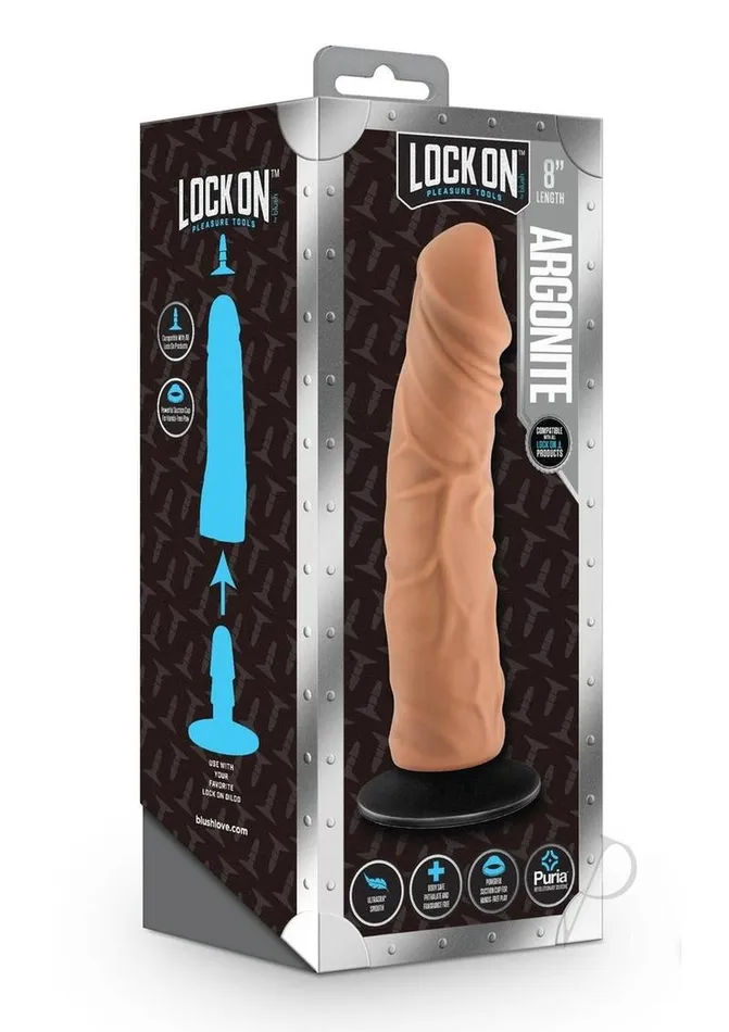Female Sex Toys Lock On Lock On Argonite Dildo with Suction Cup Adapter 8in Caramel Female Sex Toys Lock On Lock On Argonite Dildo with Suction Cup Adapter 8in Caramel