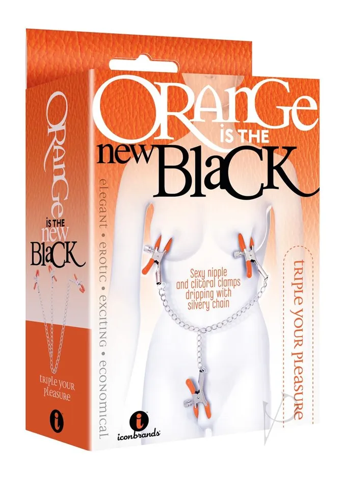 Female Sex Toys Orange Is The New Black Orange Is The New Black Triple Your Pleasure Nipple and Clitoral Clamps with Chain Orange Female Sex Toys Orange Is The New Black Orange Is The New Black Triple Your Pleasure Nipple and Clitoral Clamps with Chain Orange