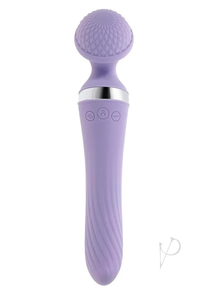 Female Sex Toys Playboy Vibrato Rechargeable Silicone Dual Ended Wand Purple Playboy