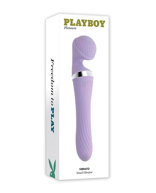 Female Sex Toys Playboy Vibrato Rechargeable Silicone Dual Ended Wand Purple Playboy