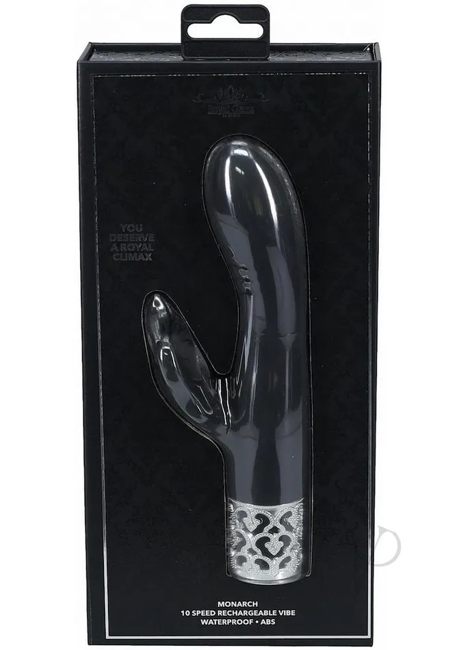 Female Sex Toys Royal Gems Royal Gems Monarch Rechargeable Silicone Rabbit Vibrator Black Female Sex Toys Royal Gems Royal Gems Monarch Rechargeable Silicone Rabbit Vibrator Black