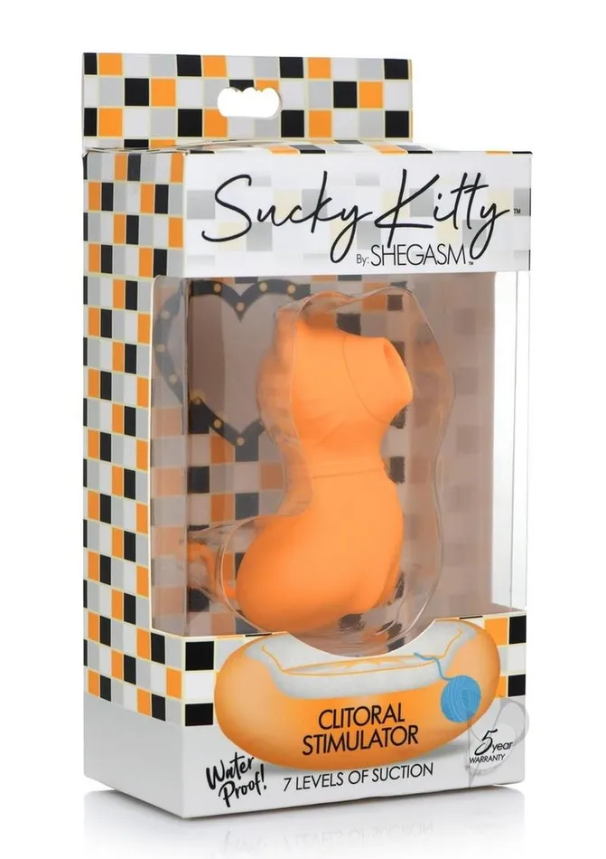 Female Sex Toys Shegasm Shegasm Sucky Kitty Rechargeable Silicone Clitoral Stimulator Orange Female Sex Toys Shegasm Shegasm Sucky Kitty Rechargeable Silicone Clitoral Stimulator Orange
