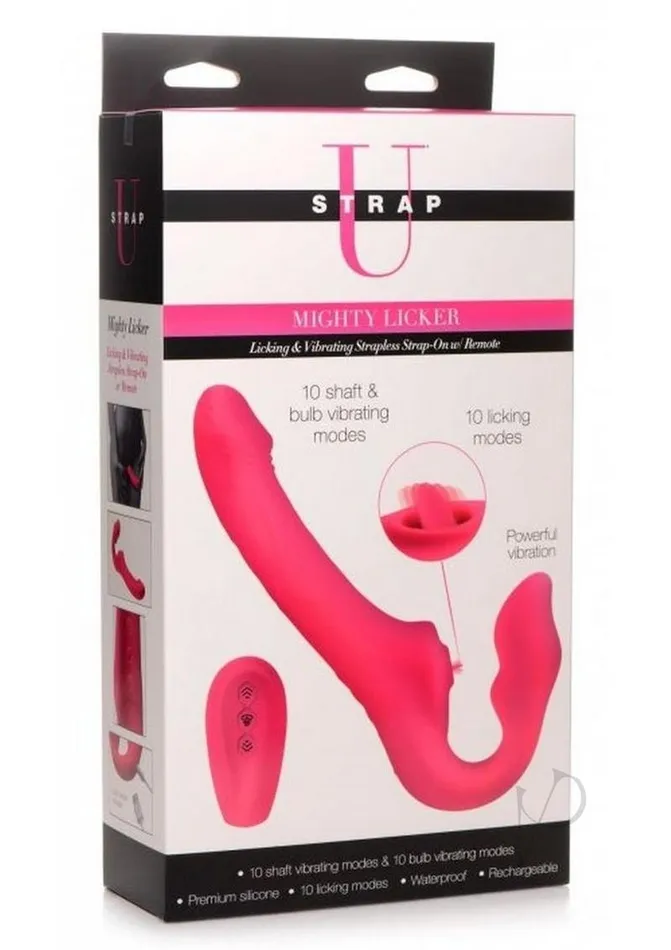 Female Sex Toys Strap U Licking Vibrating Rechargeable Silicone Strapless StrapOn with Remote Control Pink Strap U Female Sex Toys Strap U Licking Vibrating Rechargeable Silicone Strapless StrapOn with Remote Control Pink Strap U