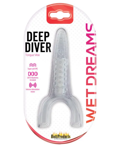 Female Sex Toys Wet Dreams Deep Diver Tongue Vibrator Clear Wet Dreams