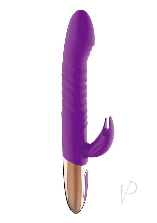 Goddess Thrusting Delight Rechargeable Silicone Rabbit Vibrator Purple Goddess Vibrators