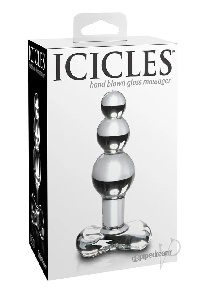Icicles Anal Icicles No 47 Beaded Glass Anal Plug Clear