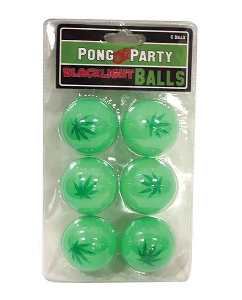 Island Dogs Dildos Pot Leaf Black Light Pong Balls Green Pack of 6