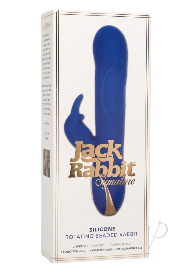 Jack Rabbit Jack Rabbit Signature Silicone Rotating Beaded Rabbit Vibrator Multi Function USB Rechargeable Blue Female Sex Toys Jack Rabbit Jack Rabbit Signature Silicone Rotating Beaded Rabbit Vibrator Multi Function USB Rechargeable Blue Female Sex Toys