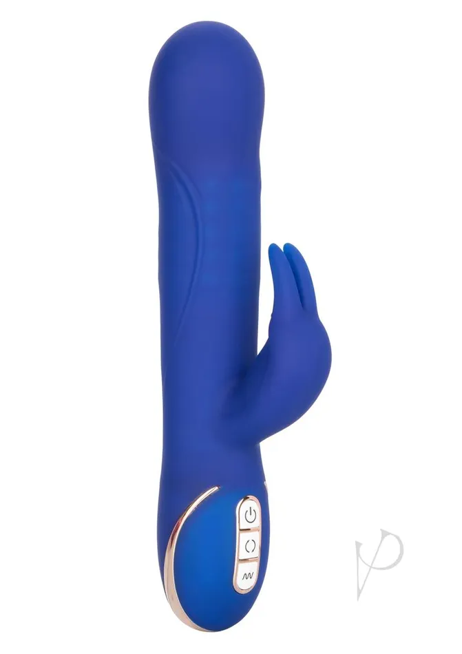 Jack Rabbit Jack Rabbit Signature Silicone Rotating Beaded Rabbit Vibrator Multi Function USB Rechargeable Blue Female Sex Toys