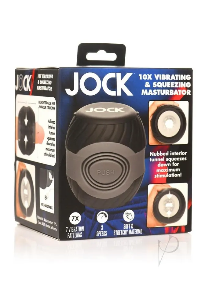 Jock Male Sex Toys JOCK 10X Vibrating and Squeezing Masturbator BlackGreyClear Jock Male Sex Toys JOCK 10X Vibrating and Squeezing Masturbator BlackGreyClear