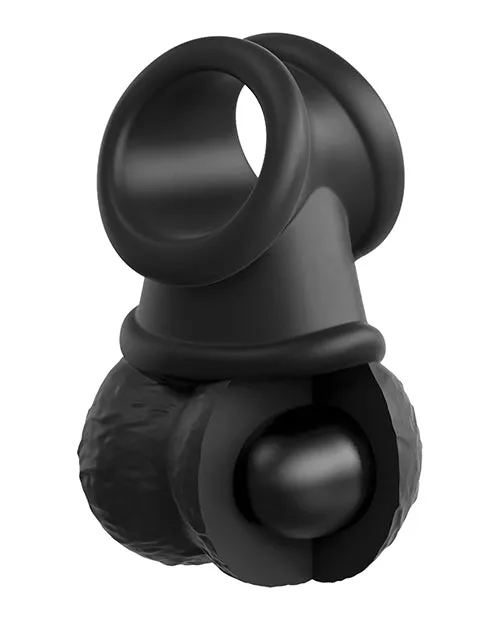 King Cock Dildos King Cock Deluxe Silicone Body Dock Strapon Kit With Swinging Crown Jewels and Dildo 8in VanillaBlack