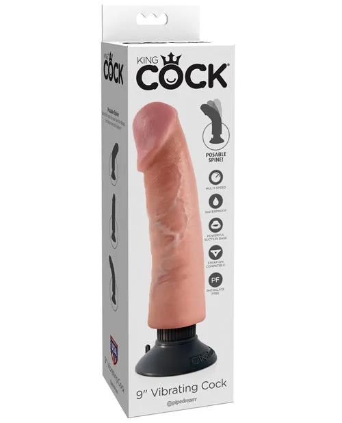 King Cock Dildos King Cock Vibrating Dildo 9in Vanilla