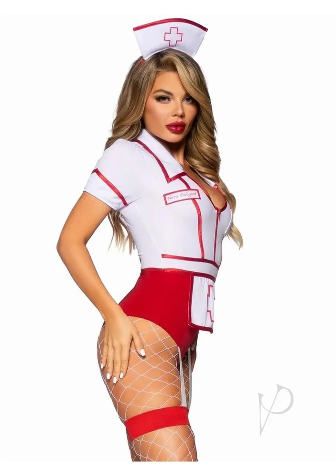 Leg Avenue Male Sex Toys Leg Avenue Nurse Feelgood Snap Crotch Garter Bodysuit with Attached Apron and Hat Headband 2 Piece Medium RedWhite Leg Avenue Male Sex Toys Leg Avenue Nurse Feelgood Snap Crotch Garter Bodysuit with Attached Apron and Hat Headband 2 Piece Medium RedWhite