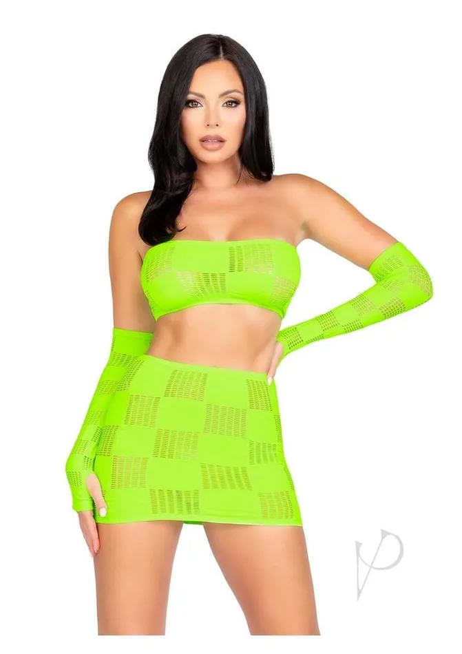 Leg Avenue Vibrators Leg Avenue Checkerboard Net and Opaque Bandeau Mini Skirt and Arm Warmers OS Neon Green Leg Avenue Vibrators Leg Avenue Checkerboard Net and Opaque Bandeau Mini Skirt and Arm Warmers OS Neon Green
