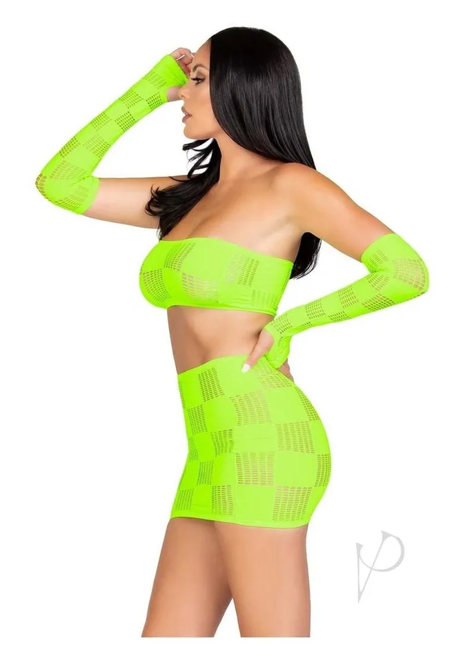 Leg Avenue Vibrators Leg Avenue Checkerboard Net and Opaque Bandeau Mini Skirt and Arm Warmers OS Neon Green Leg Avenue Vibrators Leg Avenue Checkerboard Net and Opaque Bandeau Mini Skirt and Arm Warmers OS Neon Green