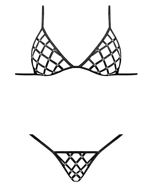Lust By Magic Silk Anal Lust Orthia Criss Cross Bra GString Black LXL Lust By Magic Silk Anal Lust Orthia Criss Cross Bra GString Black LXL