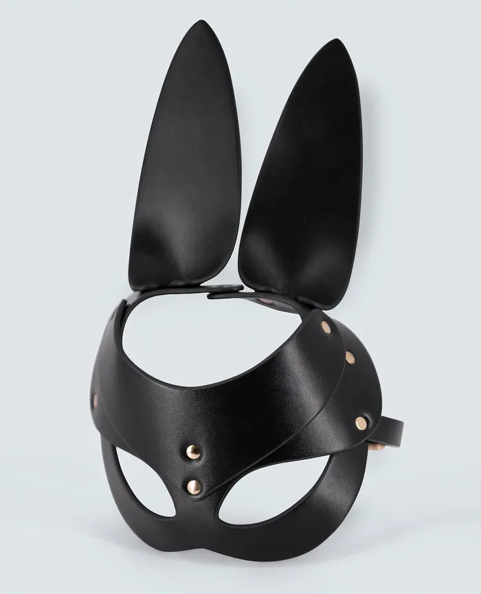 Lust Restraints Lust PU Leather Bunny Mask Black