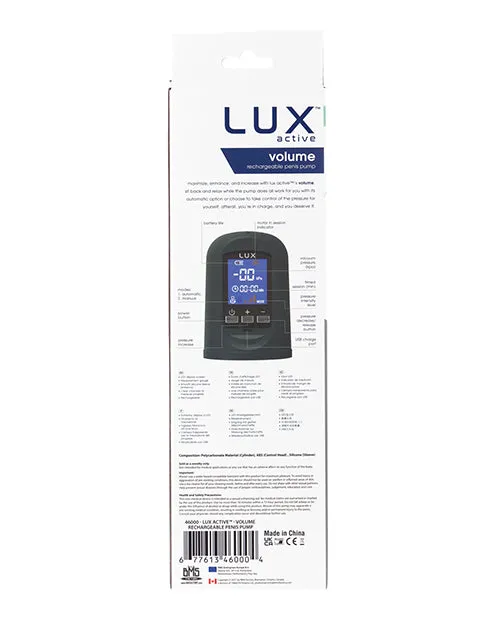 Lux Active Male Sex Toys Lux Active Volume LCD Rechargeable Auto Penis Pump Navy