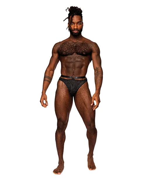 Male Power Anal Rude Awakening Mesh Strap Thong Black LXL