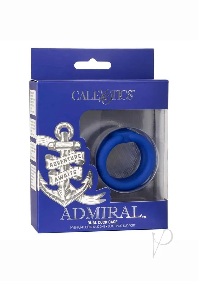 Male Sex Toys Admiral Admiral Dual Silicone Cock Ring Blue