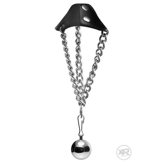 Male Sex Toys Leather Parachute Stretcher with Ball Weight Strict Leather