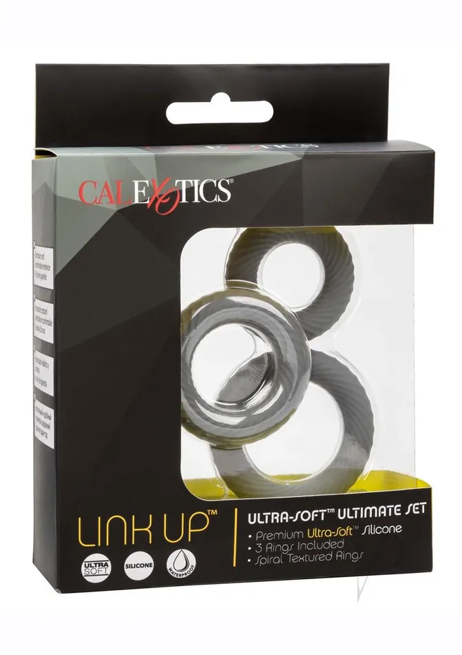 Male Sex Toys Link Up Link Up Ultra Soft Ultimate Set Silicone Cock Rings Set of 3 Gray Male Sex Toys Link Up Link Up Ultra Soft Ultimate Set Silicone Cock Rings Set of 3 Gray
