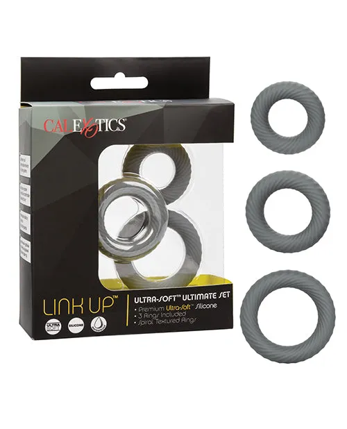 Male Sex Toys Link Up Link Up Ultra Soft Ultimate Set Silicone Cock Rings Set of 3 Gray Male Sex Toys Link Up Link Up Ultra Soft Ultimate Set Silicone Cock Rings Set of 3 Gray