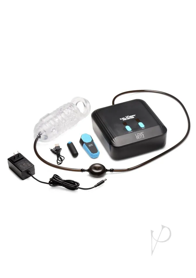 Male Sex Toys Lovebotz LoveBotz The Milker Pro Edition Masturbator with Remote Control Black