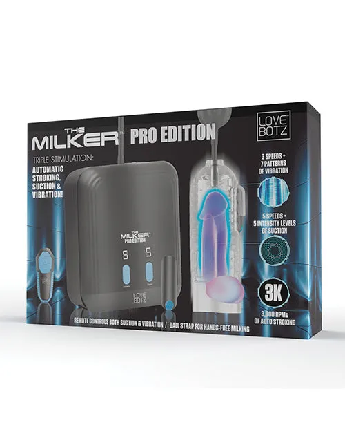Male Sex Toys Lovebotz LoveBotz The Milker Pro Edition Masturbator with Remote Control Black