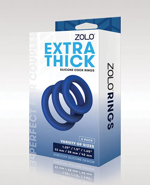 Male Sex Toys Zolo ZOLO Extra Thick Silicone Cock Ring 3 pack Navy Male Sex Toys Zolo ZOLO Extra Thick Silicone Cock Ring 3 pack Navy
