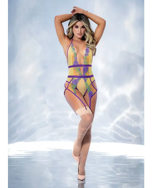 Mapale Vibrators Embroidered Garter Teddy Tuscany Yellow SM Mapale Vibrators Embroidered Garter Teddy Tuscany Yellow SM