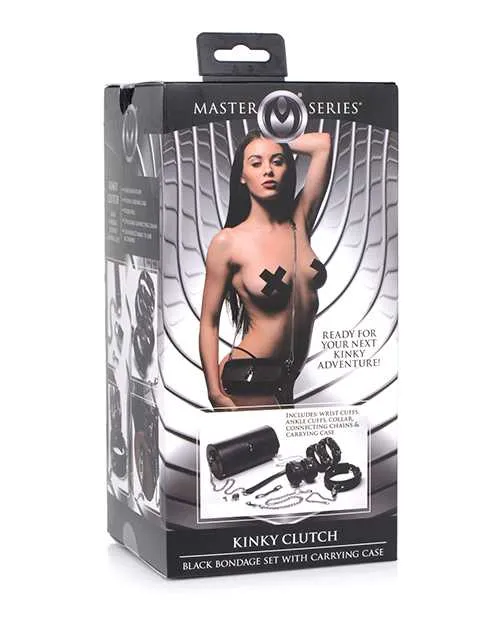 Master Series Anal Master Series Kinky Clutch Black Bondage Set wCarrying Case Master Series Anal Master Series Kinky Clutch Black Bondage Set wCarrying Case