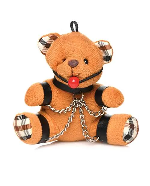 Master Series Male Sex Toys Master Series Gagged Teddy Bear Keychain Burnt Orange
