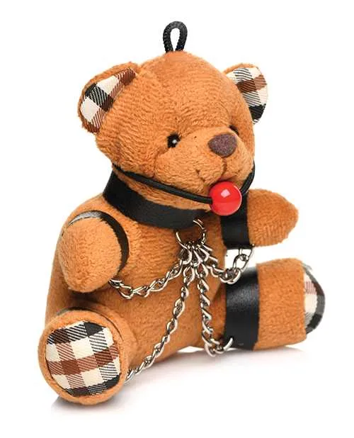 Master Series Male Sex Toys Master Series Gagged Teddy Bear Keychain Burnt Orange