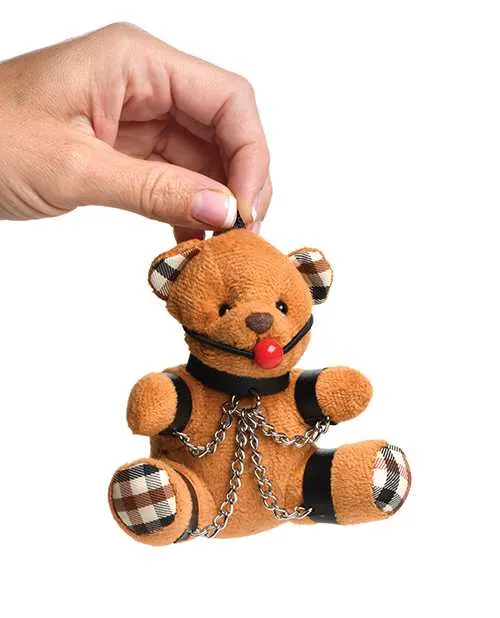Master Series Male Sex Toys Master Series Gagged Teddy Bear Keychain Burnt Orange