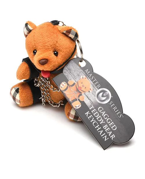 Master Series Male Sex Toys Master Series Gagged Teddy Bear Keychain Burnt Orange