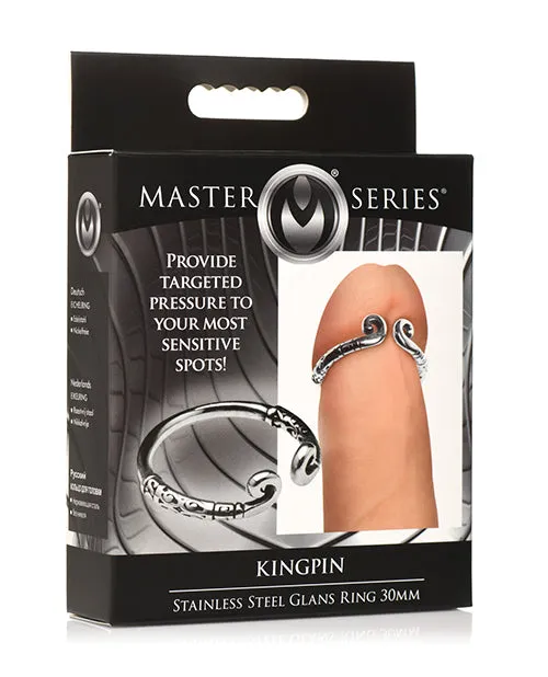 Master Series Master Series Kingpin Stainless Steel Glans Ring 30mm Male Sex Toys Master Series Master Series Kingpin Stainless Steel Glans Ring 30mm Male Sex Toys