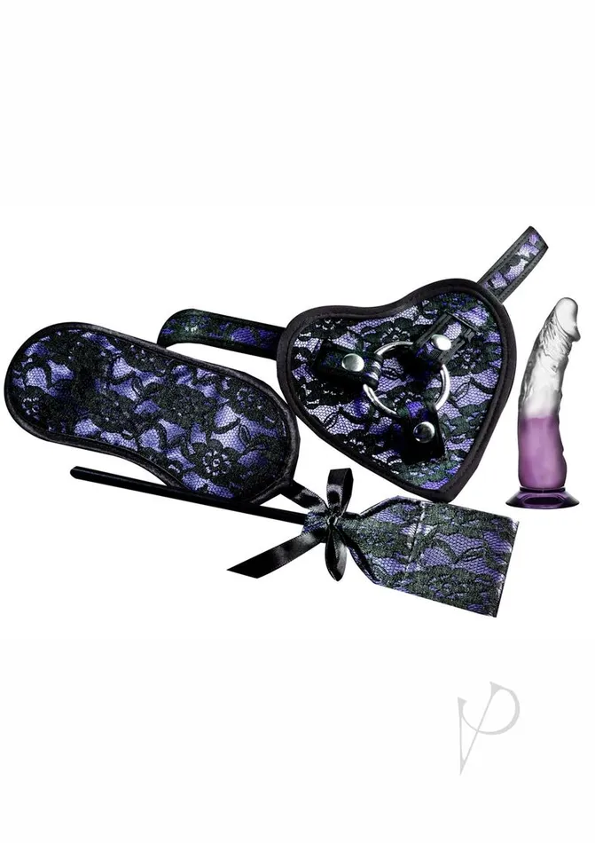 Nasstoys Dildos Heart Throb Deluxe Harness Kit with Curved Dildo Purple